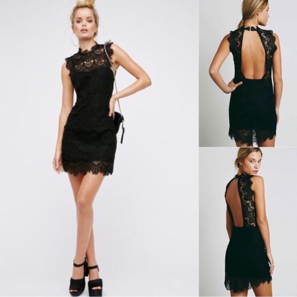 Free People Dresses & Skirts - Free People Daydream Lace Open Back Mini Dress